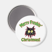 Merry Freakin's Weihnachten Magnet (Vorderseite/Rückseite)
