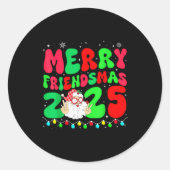 Merry Friendsmas 2025 Christmas Friends Matching P Runder Aufkleber (Vorderseite)