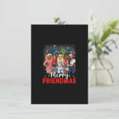 Merry Friendsmas Black Afro African Proud Santa Xm Einladung (Stehend Vorderseite)