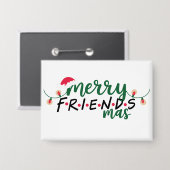 Merry Friendsmas Friends Weihnachts-Weihnachtsmann Button (Vorderseite/Rückseite)