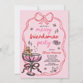 Merry Friendsmas Weihnachtscocktail-Feier Einladung (Vorderseite)