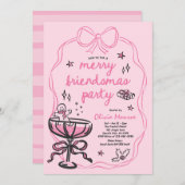 Merry Friendsmas Weihnachtscocktail-Feier Einladung (Vorne/Hinten)