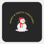 Merry & Frosty Christmas Quadratischer Aufkleber (Vorderseite)