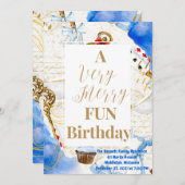 Merry Fun Birthday Einladungskarte (Vorne/Hinten)