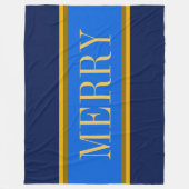 MERRY Fun Elegante Marine Royal Blue Racing Streif Fleecedecke (Vorderseite)