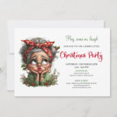 Merry Fun Grandma Cartoon Christmas Party Invite Einladung (Vorderseite)