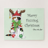 Merry Fuzzing Christmas Cat Puzzle (Horizontal)