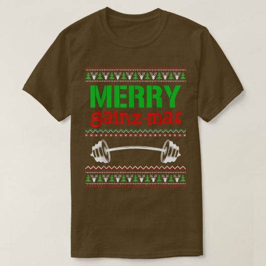 Merry Gainzmas Gym Lifting Gewicht Lifter Ugly Chr T-Shirt (Design vorne)