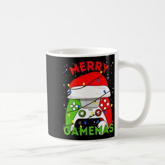 Merry Gamemas Santa Hat Gamer Controller Christmas Kaffeetasse