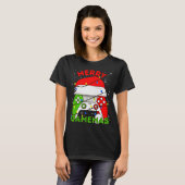 Merry Gamemas Santa Hat Gamer Controller Christmas T-Shirt (Vorne ganz)
