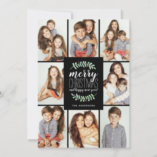 Merry Garland Holiday 8-Foto Collage Weihnachten (Vorderseite)