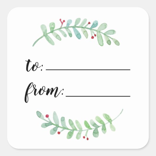 Merry Garland Holiday bis zum Geschenktausch Quadratischer Aufkleber (Vorderseite)