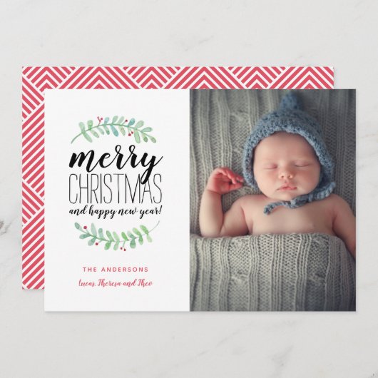 Merry Garland Holiday Weihnachten Foto (Vorne/Hinten)