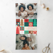 Merry Geometric Christmas - Moderner Urlaub Dreifach Gefaltete Urlaubskarte (Innenseite)