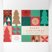 Merry Geometric Christmas - Moderner Urlaub Dreifach Gefaltete Urlaubskarte (Innenseite Mitte)