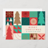 Merry Geometric Christmas - Moderner Urlaub Feiertagskarte (Vorne/Hinten)