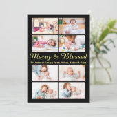 Merry & gesegnet 8 Fotos - Weihnachtskarte Einladung (Stehend Vorderseite)