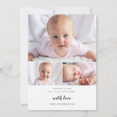 Merry & gesegnet Foto Collage Geburtserklärung Ankündigung (Rückseite)