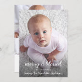 Merry & gesegnet Foto Collage Geburtserklärung Ankündigung (Vorne/Hinten)