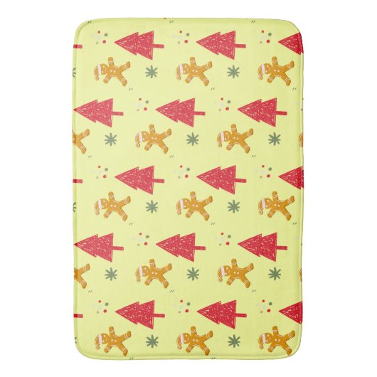 Merry gingerbread santa Snowflake Weihnachtsbaum Badematte (Vorderseite Vertikal)