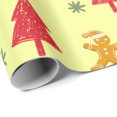Merry gingerbread santa Snowflake Weihnachtsbaum Geschenkpapier (Rolleneckpunkt)