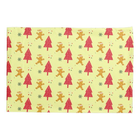 Merry gingerbread santa Snowflake Weihnachtsbaum Kissenbezug (Rückseite)