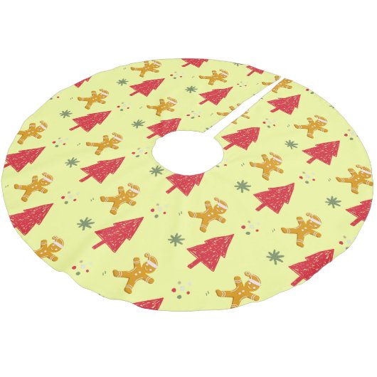 Merry gingerbread santa Snowflake Weihnachtsbaum Polyester Weihnachtsbaumdecke (Schrägansicht)