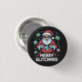 Merry Glitchmas Coding Programmer Weihnachten Button (Vorne & Hinten)