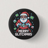 Merry Glitchmas Coding Programmer Weihnachten Button (Vorderseite)