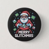 Merry Glitchmas Coding Programmer Weihnachten Button (Vorderseite)
