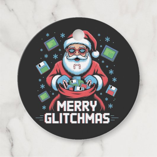 Merry Glitchmas Coding Programmer Weihnachten Geschenkanhänger (Vorderseite)