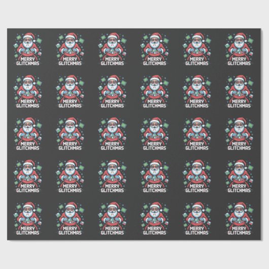 Merry Glitchmas Coding Programmer Weihnachten Geschenkpapier (Flach)