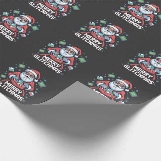 Merry Glitchmas Coding Programmer Weihnachten Geschenkpapier (Ecke)