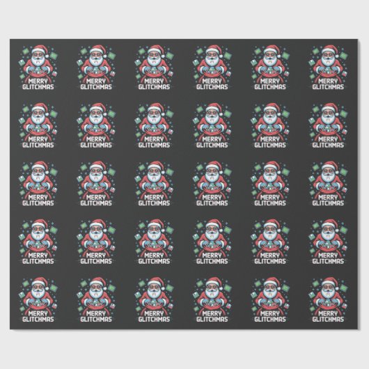 Merry Glitchmas Coding Programmer Weihnachten Geschenkpapier (Flach)