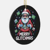 Merry Glitchmas Coding Programmer Weihnachten Keramik Ornament (Rechts)