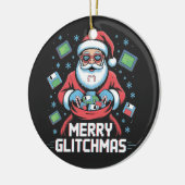 Merry Glitchmas Coding Programmer Weihnachten Keramik Ornament (Links)