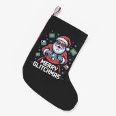 Merry Glitchmas Coding Programmer Weihnachten Kleiner Weihnachtsstrumpf (Vorderansicht (hängend))