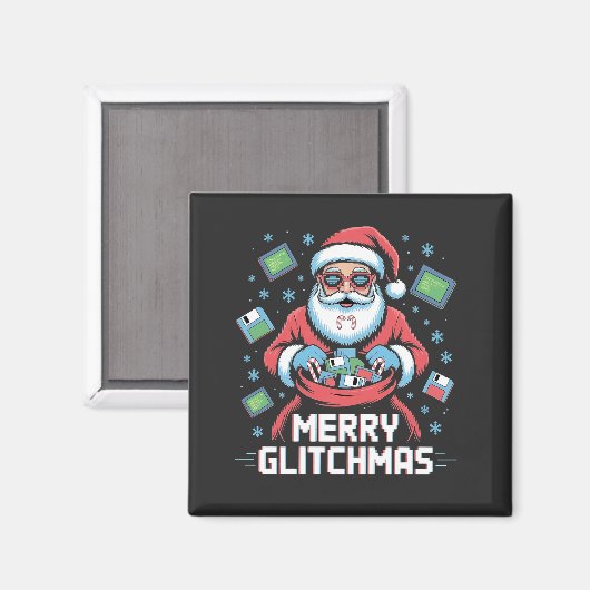 Merry Glitchmas Coding Programmer Weihnachten Magnet (Vorderseite/Rückseite)