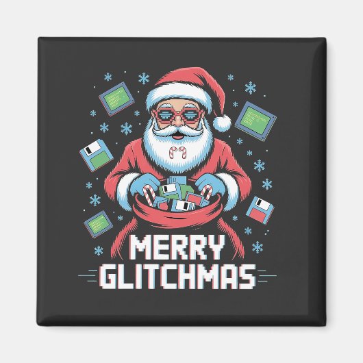 Merry Glitchmas Coding Programmer Weihnachten Magnet (Vorne)