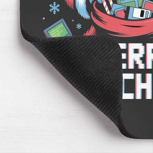 Merry Glitchmas Coding Programmer Weihnachten Mousepad (Ecke)