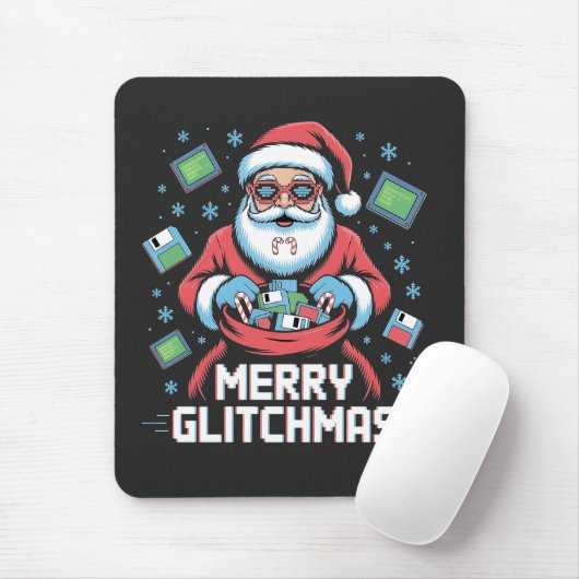 Merry Glitchmas Coding Programmer Weihnachten Mousepad (Mit Mouse)