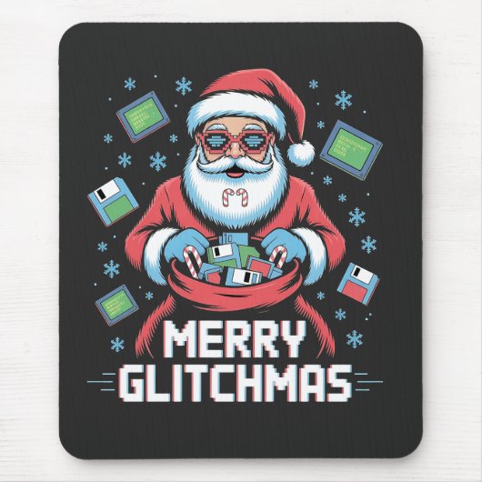 Merry Glitchmas Coding Programmer Weihnachten Mousepad (Vorne)