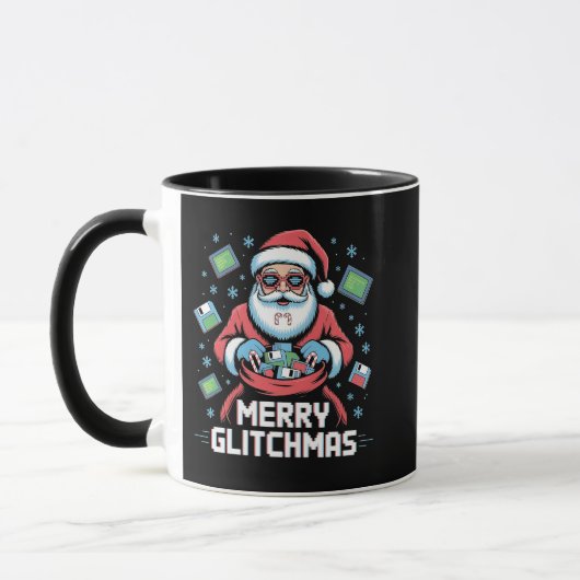 Merry Glitchmas Coding Programmer Weihnachten Tasse (Links)