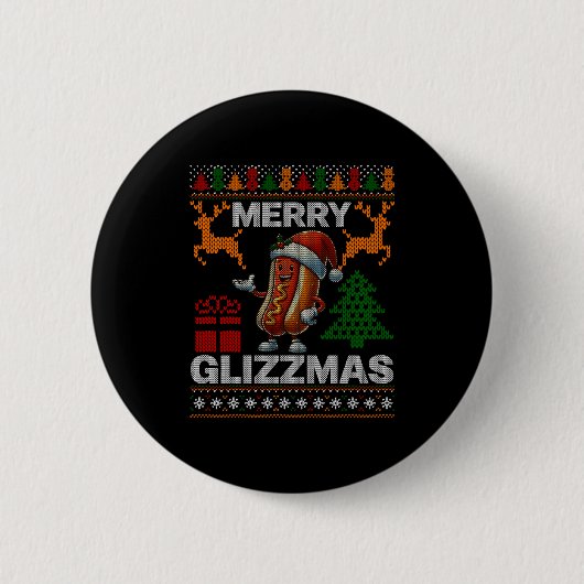 Merry Glizzmas -christmas Glizy Matching Family Ug Button (Vorderseite)
