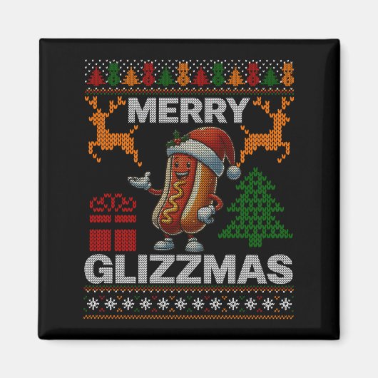 Merry Glizzmas -christmas Glizy Matching Family Ug Magnet (Vorne)