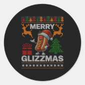 Merry Glizzmas -christmas Glizy Matching Family Ug Runder Aufkleber (Vorderseite)