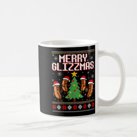 Merry Glizzmas Funny Merry Christmas Hotdogs Xmas  Kaffeetasse (Rechts)