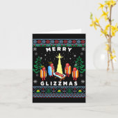 Merry Glizzmas Funny Ugly Christmas Sweater Glizzy Karte (Gelbe Blume)