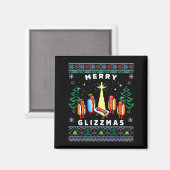 Merry Glizzmas Funny Ugly Christmas Sweater Glizzy Magnet (Vorderseite/Rückseite)