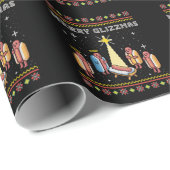 Merry Glizzmas hässliche Weihnachten Hot Dog Xmas Geschenkpapier (Rolleneckpunkt)